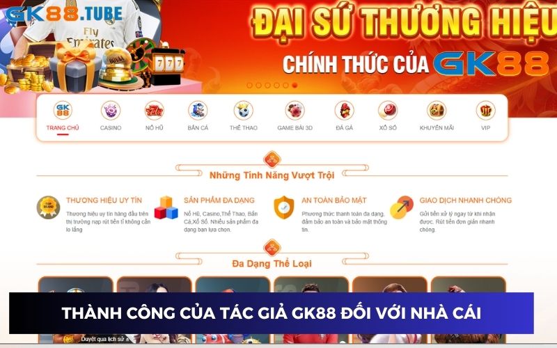 Tác giả GK888 tạo dựng nhiều thành tựu đối với nhà cái Tác giả GK888 tạo dựng nhiều thành tựu đối với nhà cái